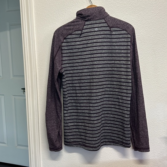 Lululemon Surge Warm 1/2 Zip Pullover Yachtie Stripe heathered grey purple Small - Picture 9 of 13